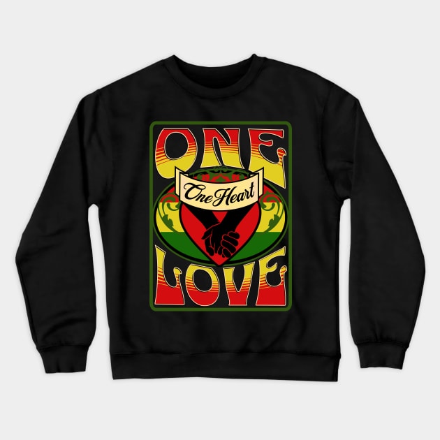 One Love - One Heart Crewneck Sweatshirt by RockReflections